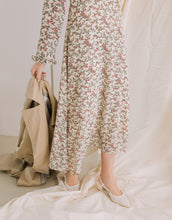 Load image into Gallery viewer, Small Floral High Neck Elegant Long Dress
