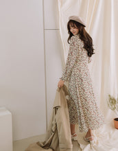 Load image into Gallery viewer, Small Floral High Neck Elegant Long Dress
