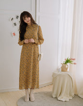 Load image into Gallery viewer, Small Floral High Neck Elegant Long Dress
