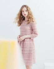 Load image into Gallery viewer, Lace Translucent Stitching Dress
