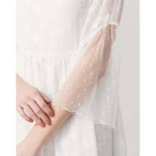Load image into Gallery viewer, Romantic French Atmosphere-Full Version of Flower Embroidered Lace Sleeves Stitching Delicate Chiffon Short  Dress
