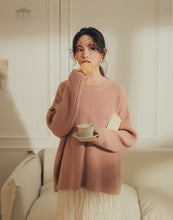 Load image into Gallery viewer, Pit Pattern Small Round Neck Thick Pound Sweater
