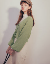 Load image into Gallery viewer, Lazy Comfortable Breasted Knitted Jacket With Puffed Sleeves
