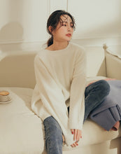 Load image into Gallery viewer, Pit Pattern Small Round Neck Thick Pound Sweater
