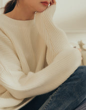 Load image into Gallery viewer, Pit Pattern Small Round Neck Thick Pound Sweater
