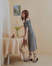 Load image into Gallery viewer, Check Drawstring Two Piece Dress
