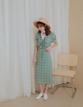 Load image into Gallery viewer, Check Drawstring Two Piece Dress
