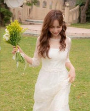 Load image into Gallery viewer, Wedding Lace Layered Stitching Lace Translucent Dress
