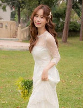 Load image into Gallery viewer, Wedding Lace Layered Stitching Lace Translucent Dress
