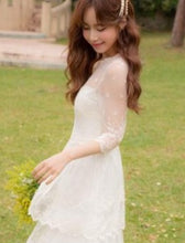 Load image into Gallery viewer, Wedding Lace Layered Stitching Lace Translucent Dress
