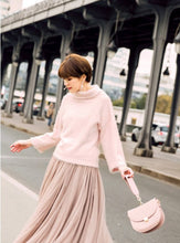 Load image into Gallery viewer, Winter Mohair High Neck Wide Sleeve Sweater
